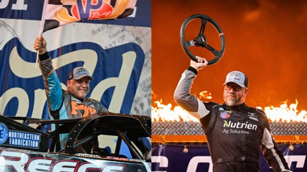 McDowell and Davenport in Victory Lane