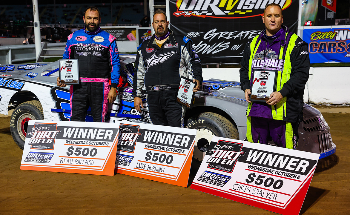 DIRTcar Pro Stock Qualifying Heat winners