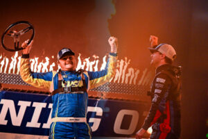 Winger and Overton in Victory Lane