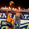 Hoffman and kids in Victory Lane