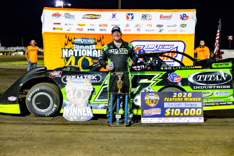 Jason Feger Passes Ryan Unzicker Late to Win at Farmer City