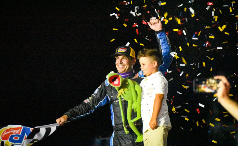 Stewart Friesen, Parker Friesen, and Kermit the Frog