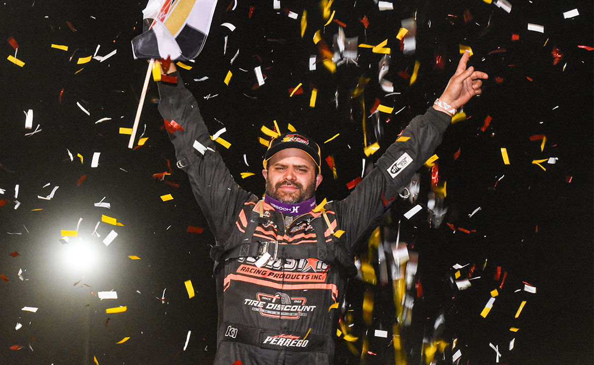 THE ANT-MAN BREAKS THROUGH: Anthony Perrego Wins Super DIRTcar Series Return to Sharon, Earns Guaranteed Starting Spot at Super DIRT Week