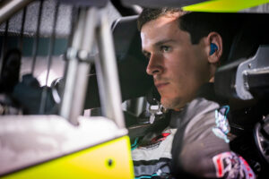 Chase McDermand strapping in