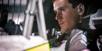 Chase McDermand strapping in