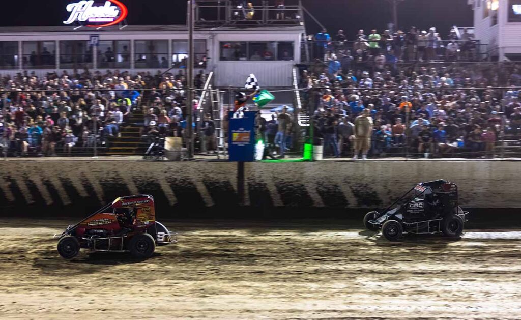 Kameron Key crosses finish line