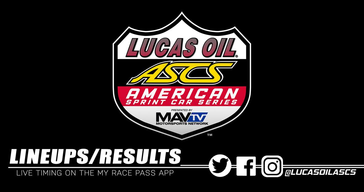 Lineups/Results - Night 4 | ASCS Sprint Week Presented By Smiley's ...