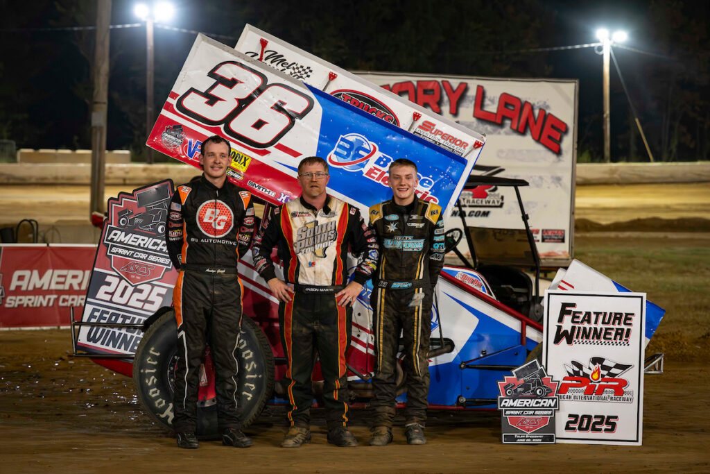Podium shot from Paducah with Gossel, Jason Martin and Garrett Benson