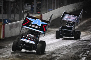 Seth Bergman and Sam Hafertepe Jr racing