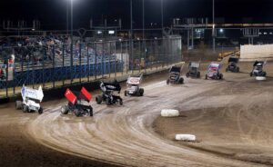 Spint Cars flying around Creek County