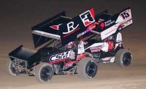 Cole Schroeder and Sam Hafertepe racing