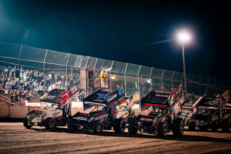Sprint Cars in three wide salute