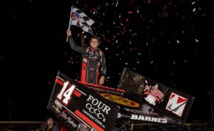 Jett Barnes celebrates at Moberly