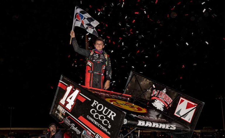 Jett Barnes celebrates at Moberly