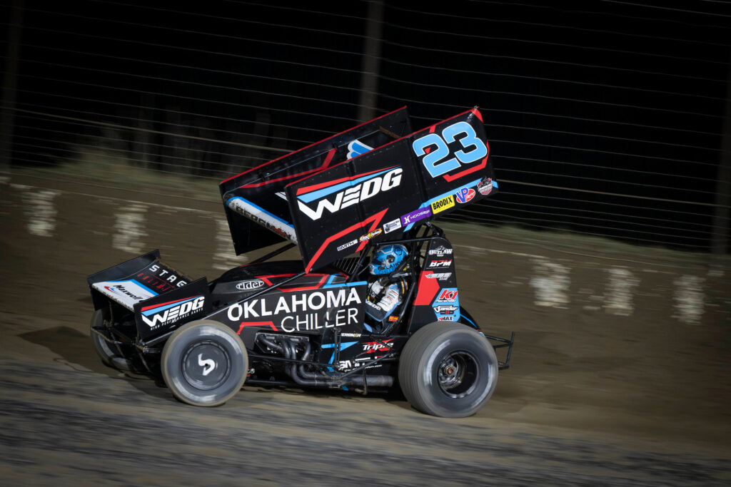 Seth Bergman racin in his No. 23 Sprint Car